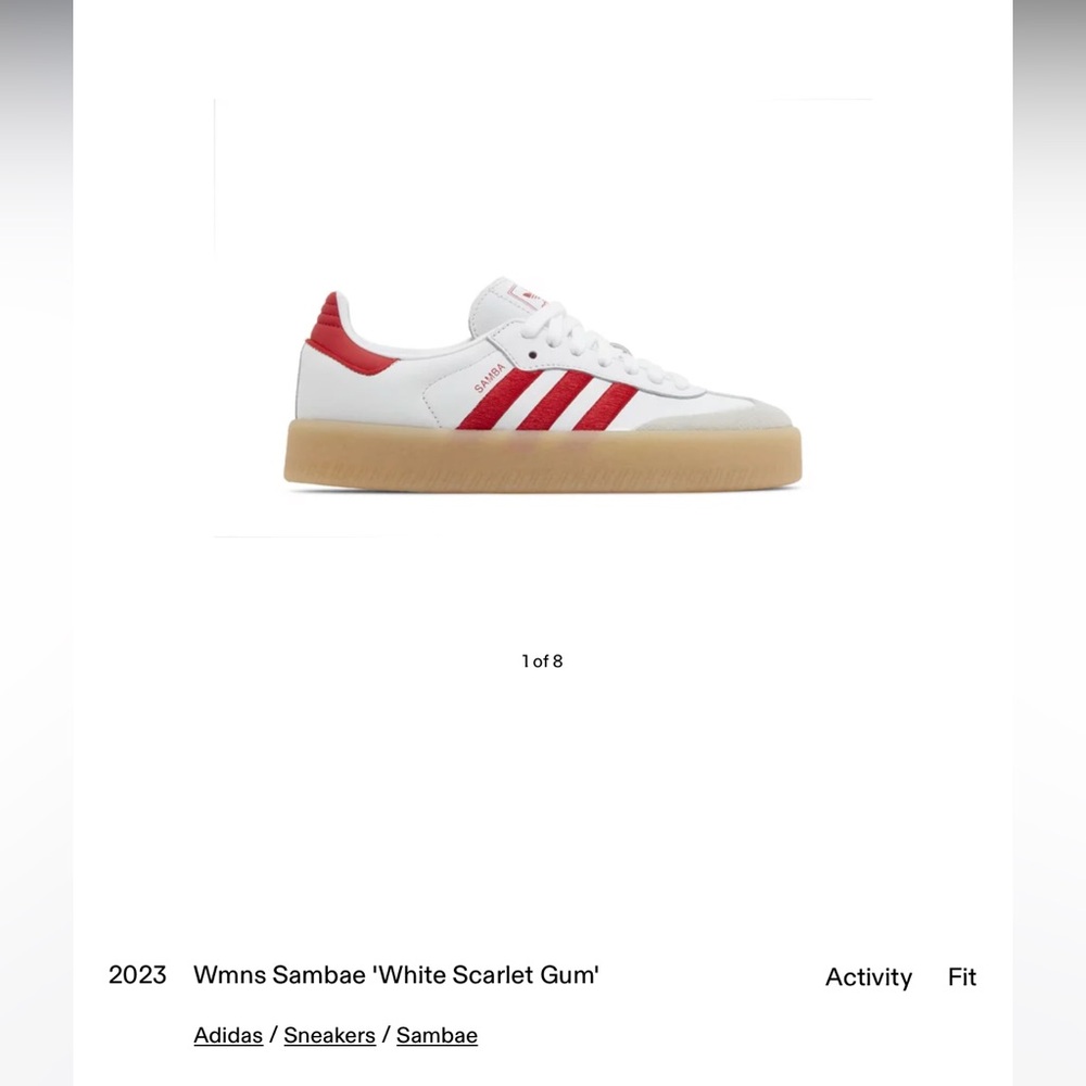 Brand new Red and white adidas Sambae